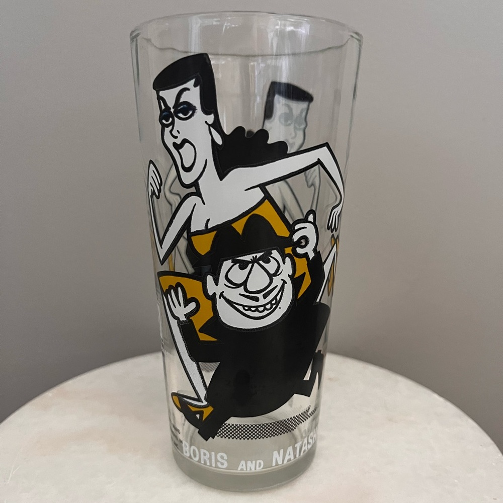 Boris and Natasha Pepsi Collector Series Glass 1970s